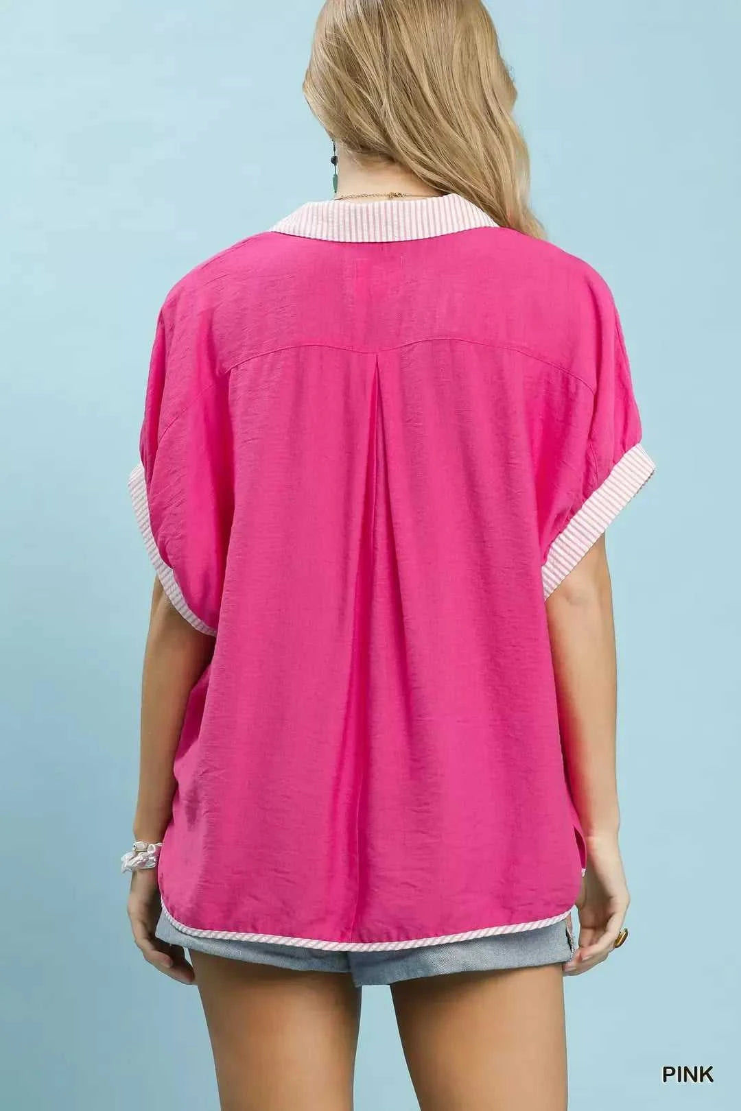 Umgee Oversized Contrast Stripe Trim Top 100100645711004 47 Affordable Fashion Under $100 Jerry's Apparel 