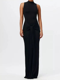 Sleeveless Mock Neck Knot Front Maxi Dress 100100133371526 32 Affordable Fashion Under $100 Jerry's Apparel 