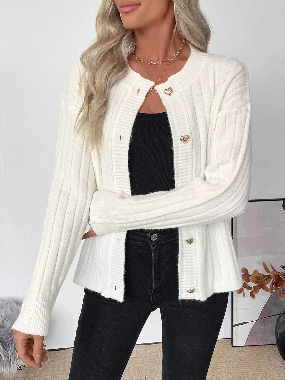 Ribbed Button Up Long Sleeve Cardigan 100100188529526 63 Affordable Fashion Under $100 Jerry's Apparel 