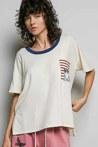 POL American Flag Color Block Side Slit Cotton Top 100100004761742 43 Affordable Fashion Under $100 Jerry's Apparel 