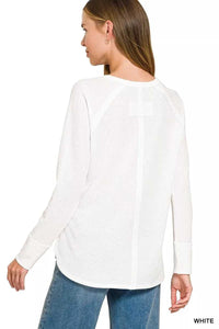 Zenana Baby Waffle Long Sleeve Top 100100250911570 21 Affordable Fashion Under $100 Jerry's Apparel 