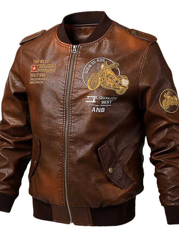 Men's Plus Size Vintage Motorcycle Faux Leather Bomber Jacket 100400261179404 88 Affordable Fashion Under $100 Jerry's Apparel 