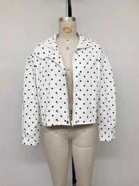 Polka Dot Zip Up Cropped Jacket 100100822180695 55 Seasonal Fashion Collections Jerry's Apparel 