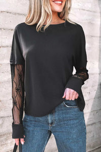Round Neck Lace Sleeve Relaxed Fit Top 100100682611031 29 Affordable Fashion Under $100 Jerry's Apparel 