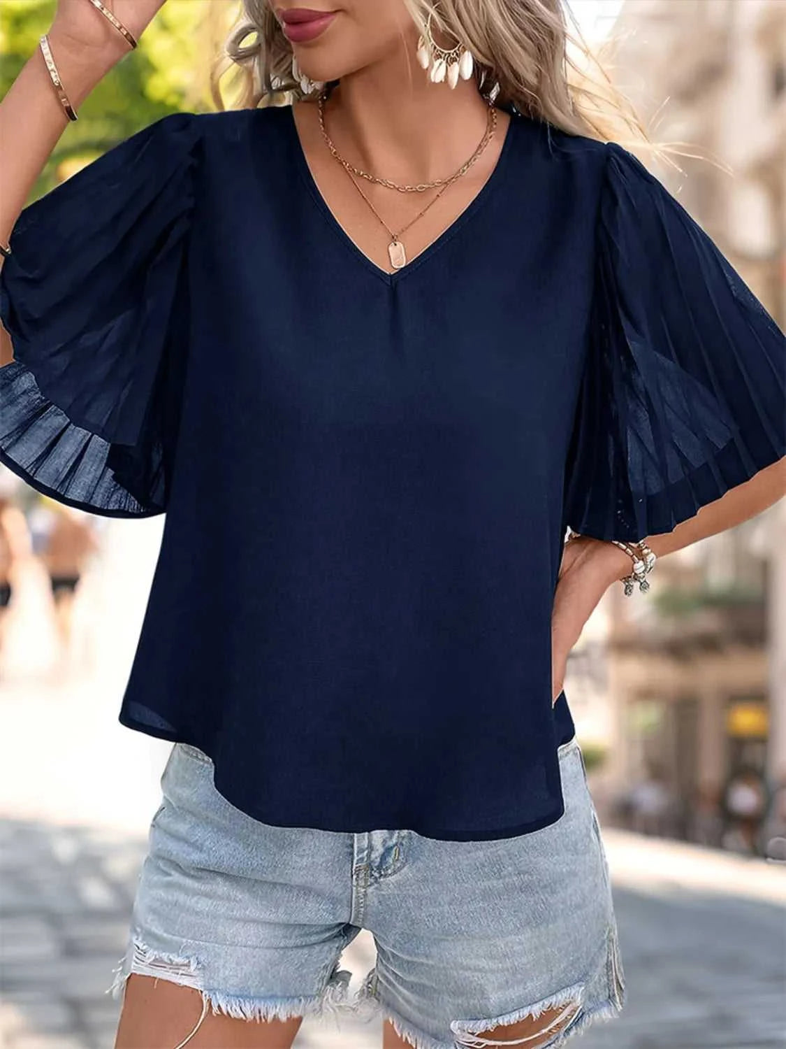 V-Neck Half Sleeve Blouse 100100062921565 30 Affordable Fashion Under $100 Jerry's Apparel 