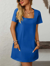 Mandy Square Neck Short Sleeve Mini Dress 100100588511470 24 Affordable Fashion Under $100 Jerry's Apparel 