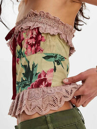 Floral Print Lace Trim Tube Top 100100364241616 35 Affordable Fashion Under $100 Jerry's Apparel 