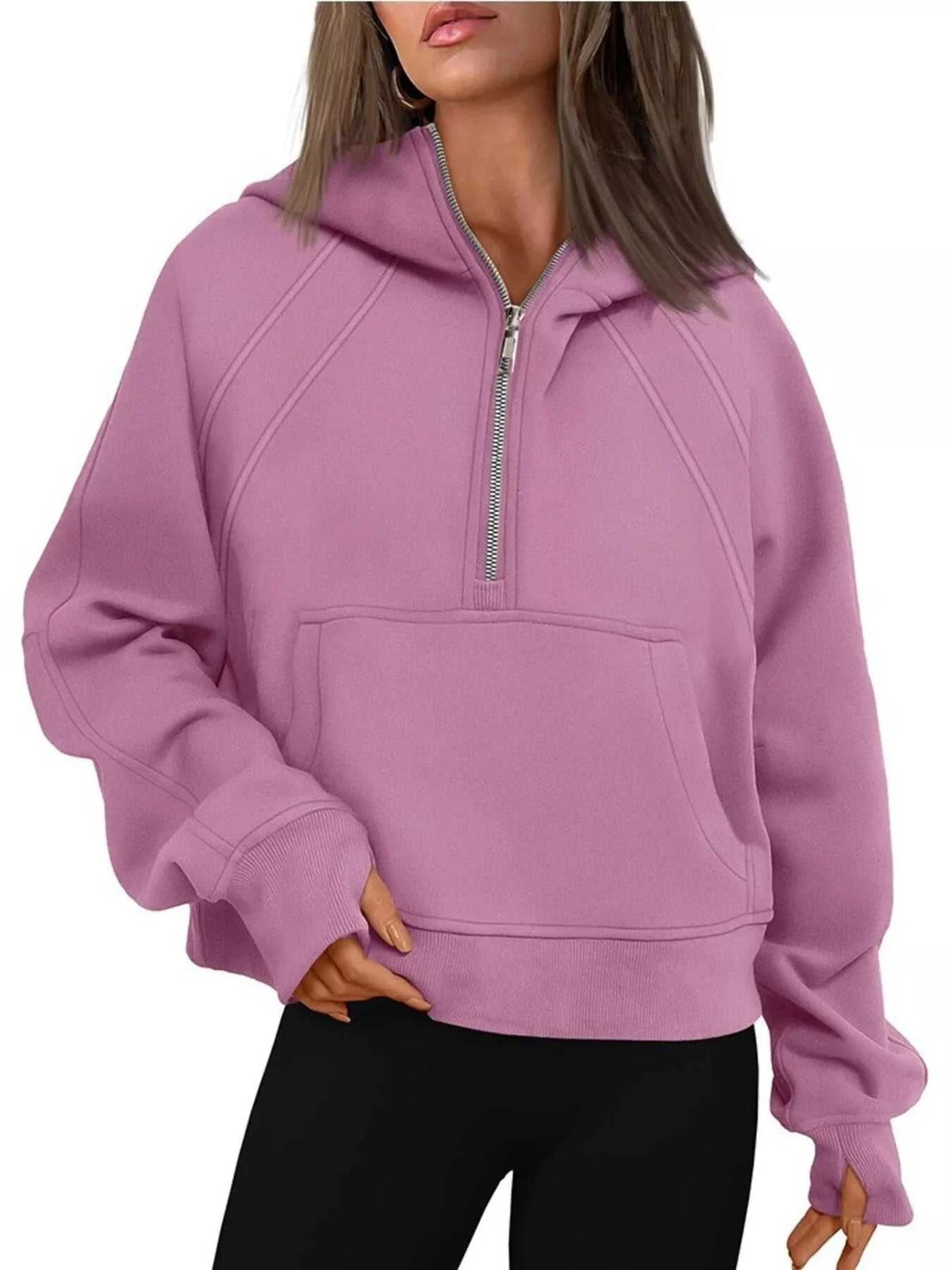 Half Zip Raglan Sleeve Hoodie 100100054152275 53 Affordable Fashion Under $100 Jerry's Apparel 