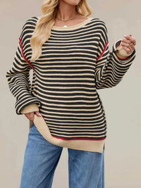 Oversized Striped Dropped Shoulder Sweater 100100026843595 45 Affordable Fashion Under $100 Jerry's Apparel 