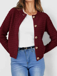Textured Knit Button-Front Cardigan 100100626365347 44 Affordable Fashion Under $100 Jerry's Apparel 