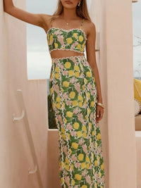 Printed Cami and Maxi Skirt Set