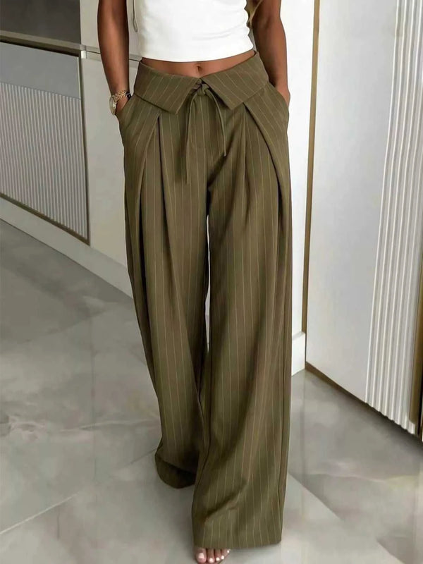 High-Waisted Wide-Leg Pinstripe Pants 100100393121517 48 Affordable Fashion Under $100 Jerry's Apparel 