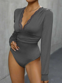 Perfee Lace Detail Plunge Long Sleeve Bodysuit 100100229596543 27 Affordable Fashion Under $100 Jerry's Apparel 