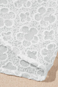 Lace Puff Sleeve Empire Waist Mini Dress