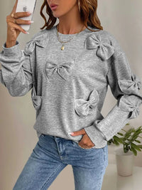 Perfee Bow Round Neck Long Sleeve Sweatshirt 100100195831122 31 Affordable Fashion Under $100 Jerry's Apparel 
