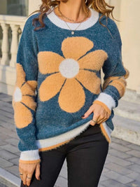 Flower Round Neck Sweater 100100121019310 51 Affordable Fashion Under $100 Jerry's Apparel 