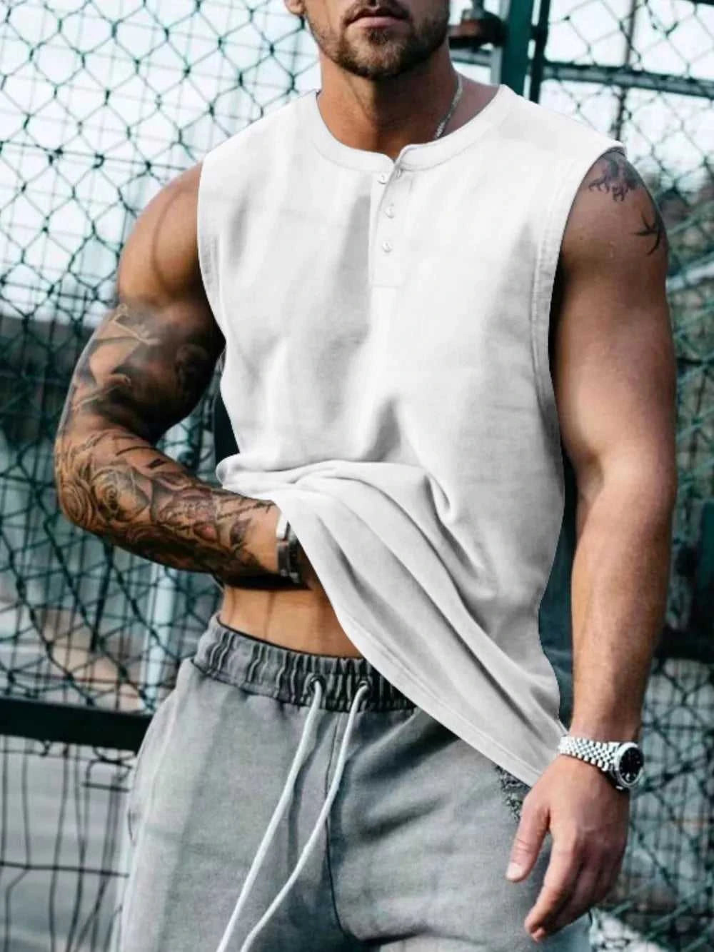 Men's Plus Size Round Neck Tank 100400037071683 42 Affordable Fashion Under $100 Jerry's Apparel 