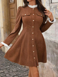 Button-Front Long Sleeve Dress 100100680465776 59 Gifts for Her Jerry's Apparel 