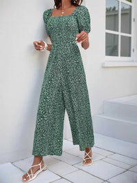 Printed Square Neck Puff Sleeve Jumpsuit 100100619721006 31 Affordable Fashion Under $100 Jerry's Apparel 