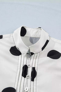 Polka Dot Print Half Button Ruffled Short Sleeve Loose Mini Dress 100100012871673 57 Affordable Fashion Under $100 Jerry's Apparel 