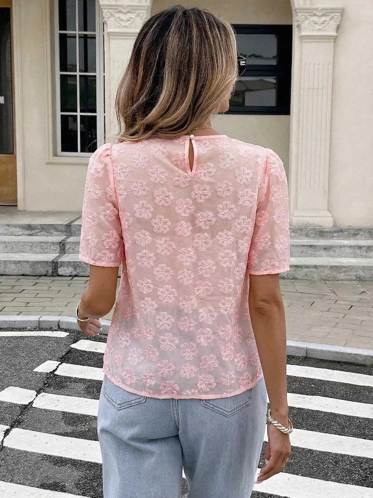 Floral Embroidered Pearl Trim Blouse 100100917125958 31 Affordable Fashion Under $100 Jerry's Apparel 