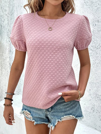 Textured Puff Sleeve T-Shirt