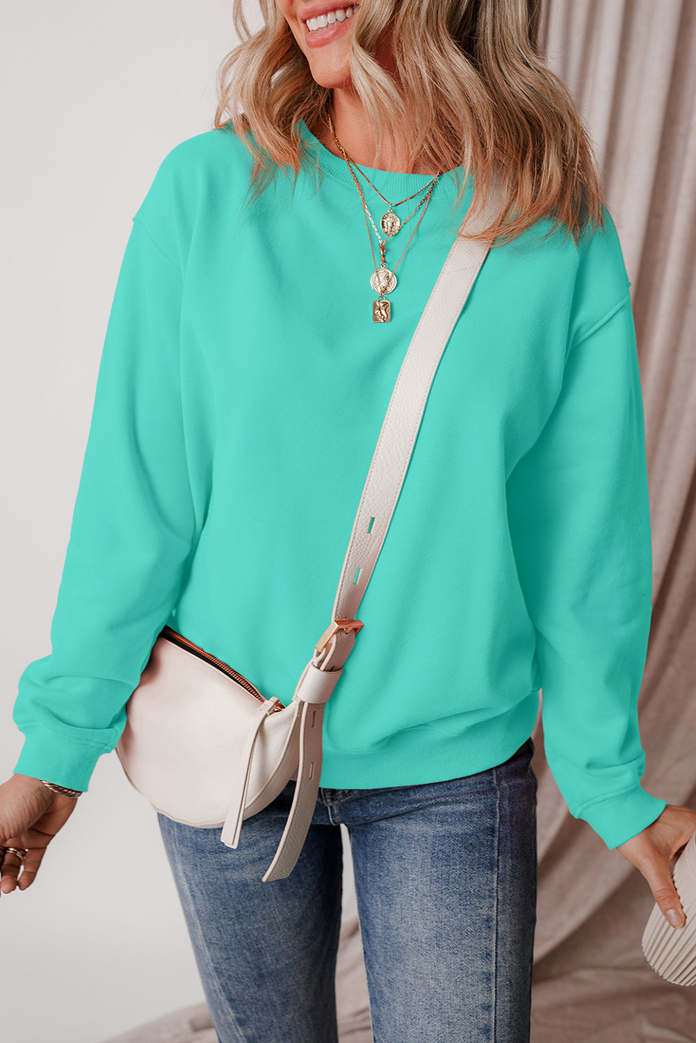 Round Neck Long Sleeve Sweatshirt