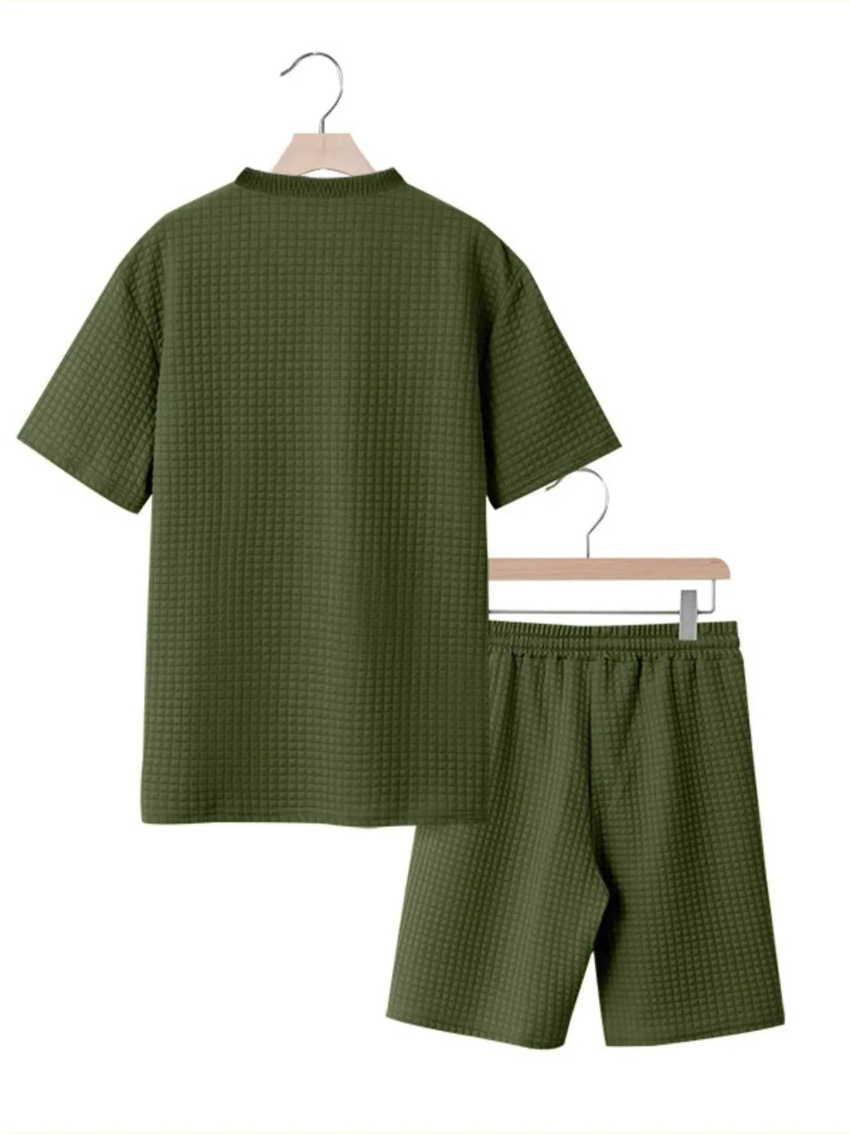 Men's Full Size Textured Round Neck Top and Shorts Set Plus SIze 100400215692578 39 Affordable Fashion Under $100 Jerry's Apparel 