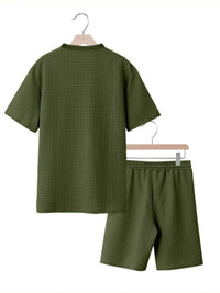 Men's Full Size Textured Round Neck Top and Shorts Set Plus SIze 100400215692578 39 Affordable Fashion Under $100 Jerry's Apparel 