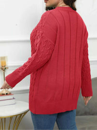 Plus Size Cable Knit Dropped Shoulder Sweater 101002841180880 50 Affordable Fashion Under $100 Jerry's Apparel 