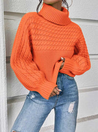 Textured Knit Turtleneck Long Sleeve Sweater 100100565063605 26 Affordable Fashion Under $100 Jerry's Apparel 