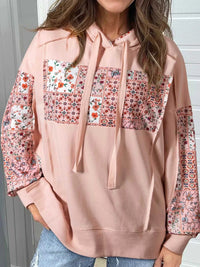 Floral Print Drawstring Long Sleeve Hoodie 100100174351957 54 Affordable Fashion Under $100 Jerry's Apparel 