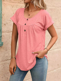 Casual Button Detail Henley T-Shirt 100100202602054 28 Affordable Fashion Under $100 Jerry's Apparel 