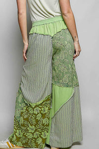 POL Striped Floral Patchwork Wide leg Pants with Side Big Star Patch 100100535141875 59 Affordable Fashion Under $100 Jerry's Apparel 