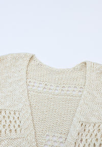 Openwork Open Front Long Sleeve Cardigan