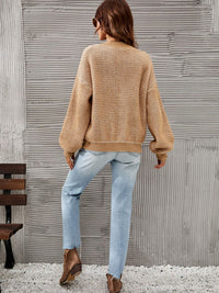 Angel Wings Heathered Lantern Sleeve Cardigan