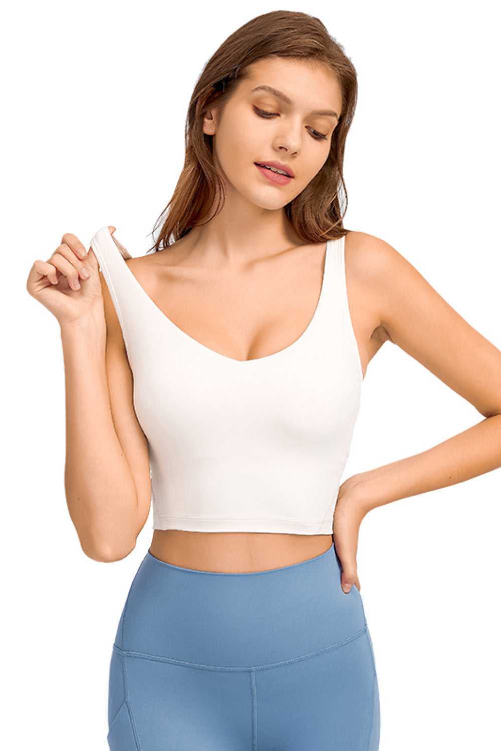 Millennia Deep V-Neck Crop Sports Bra 100100684956780 24 Affordable Fashion Under $100 Jerry's Apparel 