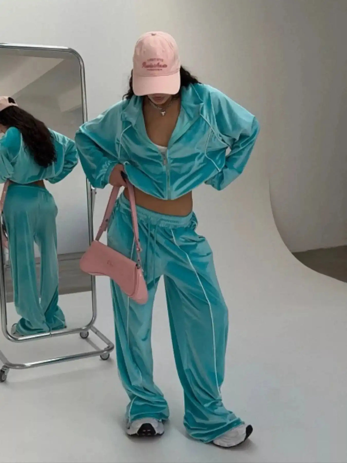 Zip Up Long Sleeve Top and Pants Set 100100041239879 73 Affordable Fashion Under $100 Jerry's Apparel 