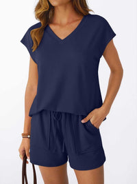 Casual V-Neck T-Shirt and Shorts Set 100100459433935 40 Affordable Fashion Under $100 Jerry's Apparel 