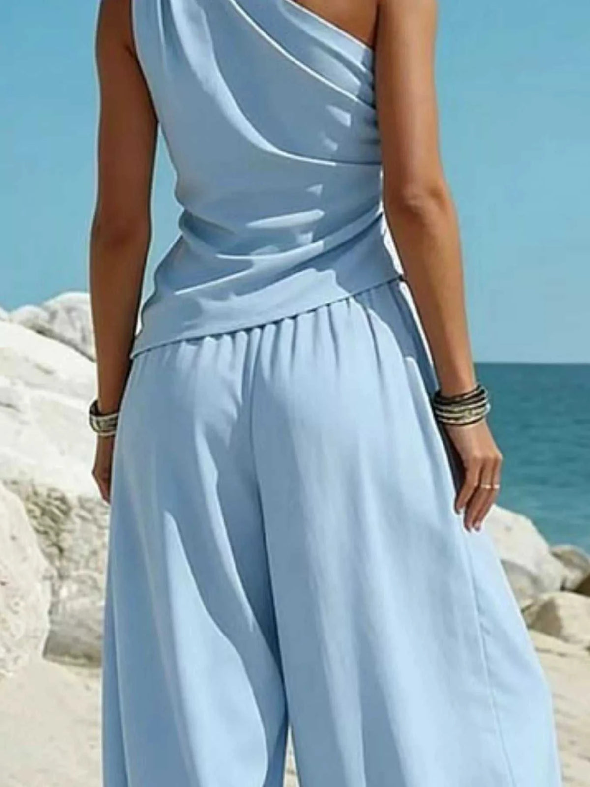 Full Size One-Shoulder Sleeveless Top and Harem Pants Set Plus Size 101001871659803 32 Affordable Fashion Under $100 Jerry's Apparel 