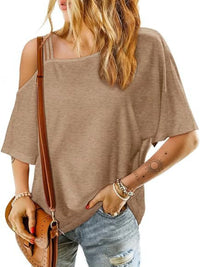 Asymmetrical Neck Half Sleeve T-Shirt