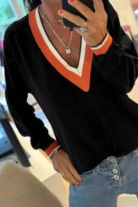 Contrast Striped Trim V Neck Varsity Sweater 100100612832963 39 Affordable Fashion Under $100 Jerry's Apparel 