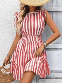Striped Ruffle Hem Summer Dress 100100817311955 33 Affordable Fashion Under $100 Jerry's Apparel 