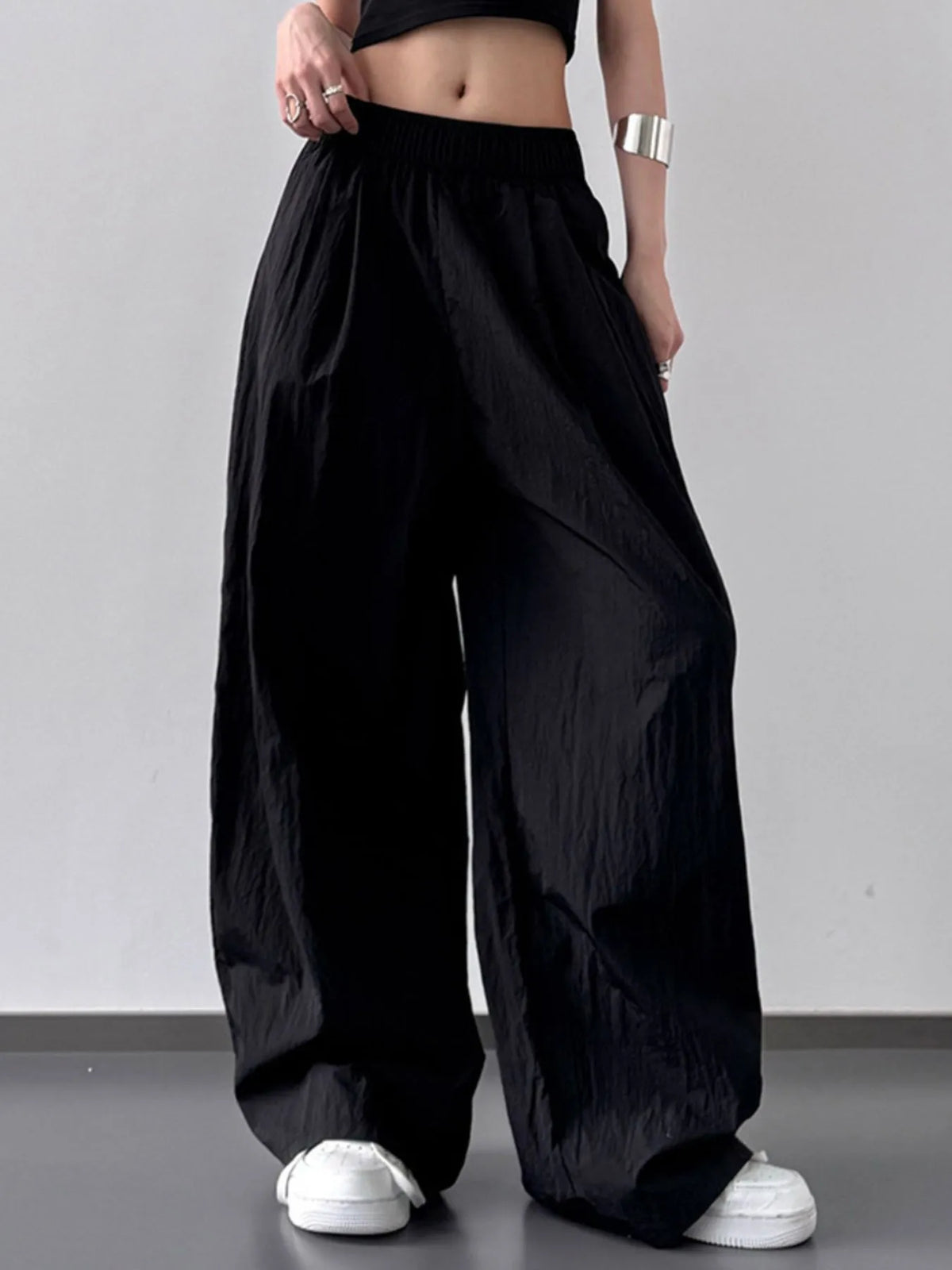 Wide Leg Elastic Waist Pants