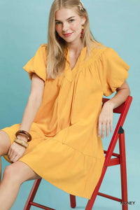Umgee Flutter Sleeve Tassel Tie Ruffle Hem Mini Dress 100100216541175 62 Affordable Fashion Under $100 Jerry's Apparel 