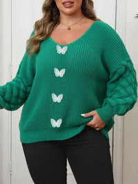 Plus Size Butterfly Dropped Shoulder Sweater 101002956712112 41 Affordable Fashion Under $100 Jerry's Apparel 