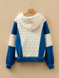 Quilted Fleece Color Block Patchwork Oversize Hoodie 100100380099927 59 Affordable Fashion Under $100 Jerry's Apparel 