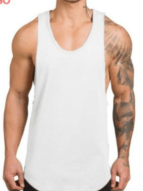 Men's Plus Size Round Neck Breathable Tank