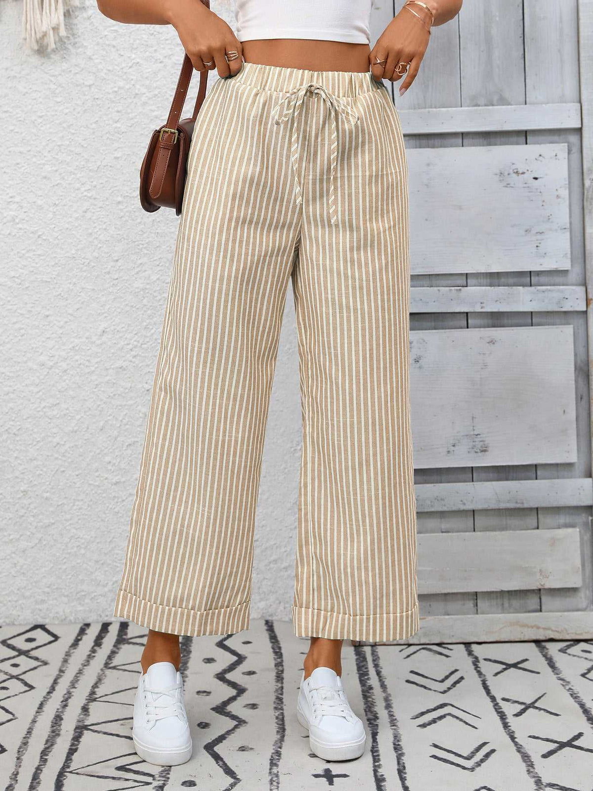 Striped Wide Leg Pants 100100886278692 32 Affordable Fashion Under $100 Jerry's Apparel 