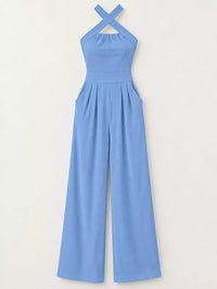 Full Size Halter Neck Wide-Leg Jumpsuit Plus Size 101001857800379 54 Affordable Fashion Under $100 Jerry's Apparel 